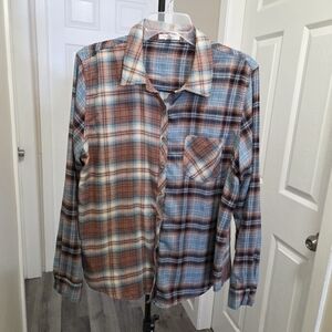 Maurices Rayon Blend Plaid Button-down Shirt